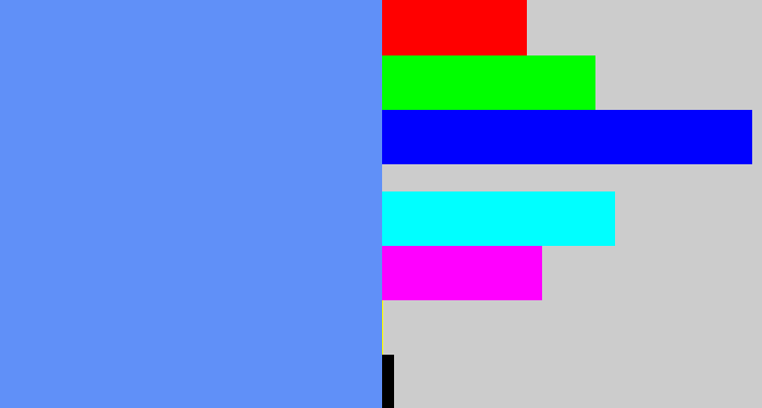 Hex color #6090f8 - soft blue