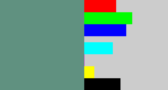 Hex color #609180 - grey teal