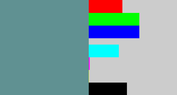 Hex color #609192 - grey teal