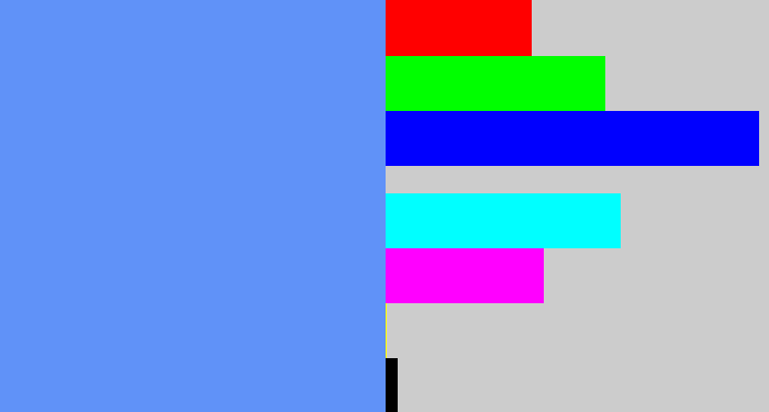 Hex color #6092f8 - soft blue
