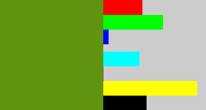 Hex color #60940e - sap green