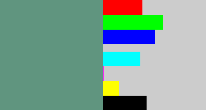 Hex color #60957f - grey teal