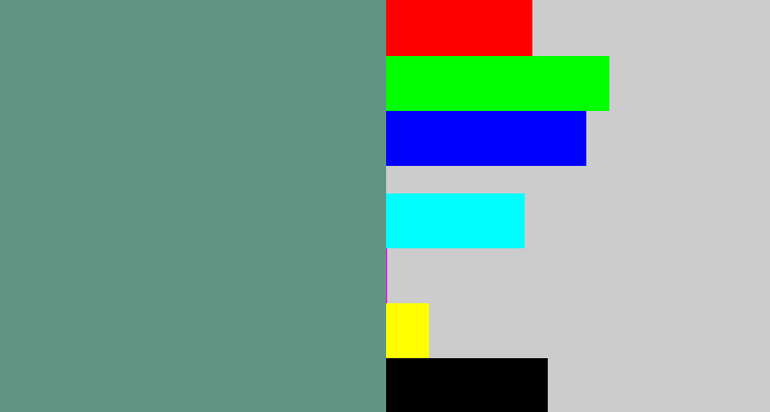 Hex color #609584 - grey teal