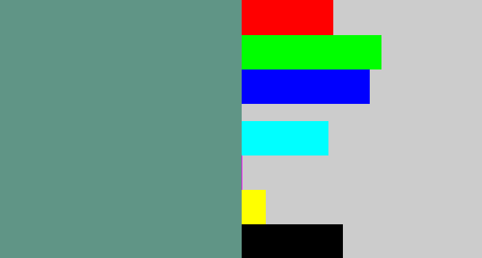 Hex color #609586 - grey teal