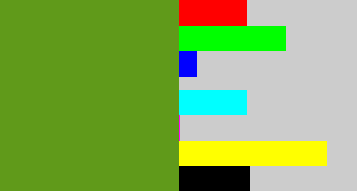Hex color #609a1a - sap green