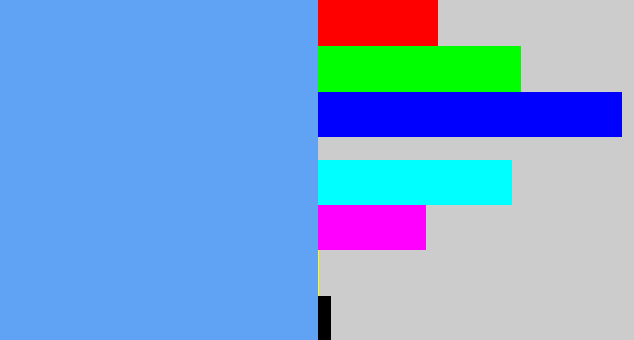 Hex color #60a2f4 - soft blue