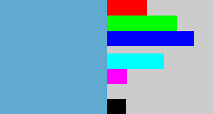 Hex color #60a9d0 - faded blue