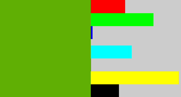 Hex color #60af05 - kermit green