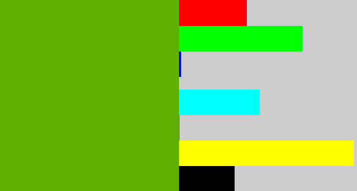 Hex color #60b003 - kermit green