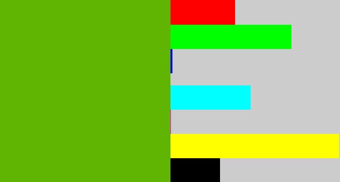 Hex color #60b402 - kermit green