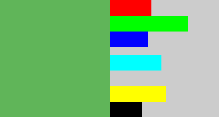 Hex color #60b559 - dark pastel green