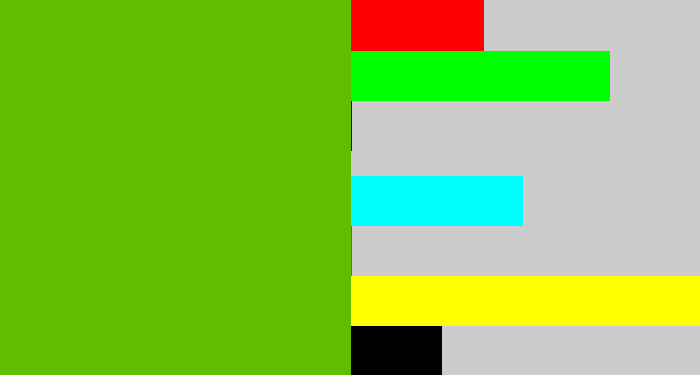 Hex color #60bd00 - frog green