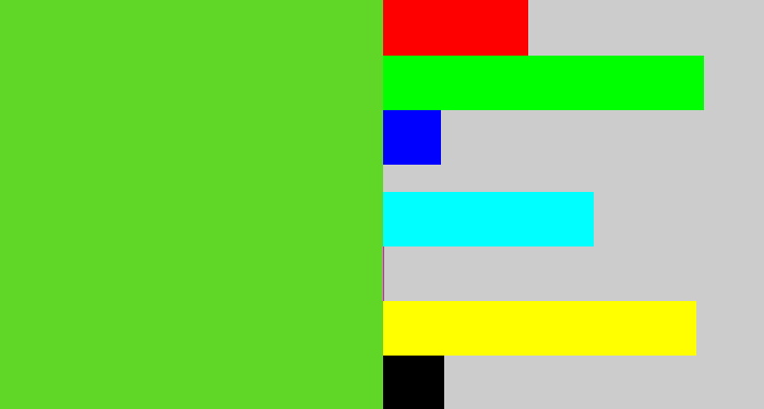Hex color #60d727 - toxic green