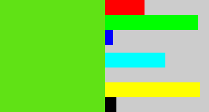 Hex color #60e215 - green apple