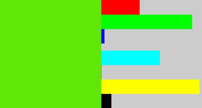 Hex color #60e607 - bright lime green