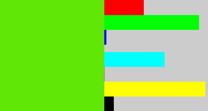 Hex color #60e706 - bright lime green