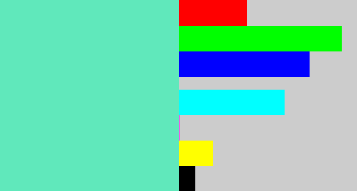 Hex color #60e8bb - light greenish blue