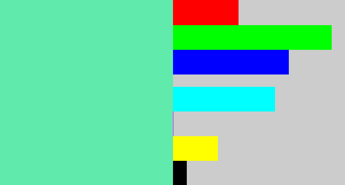 Hex color #60eaac - light greenish blue