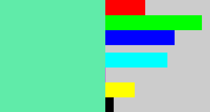 Hex color #60eba9 - light greenish blue
