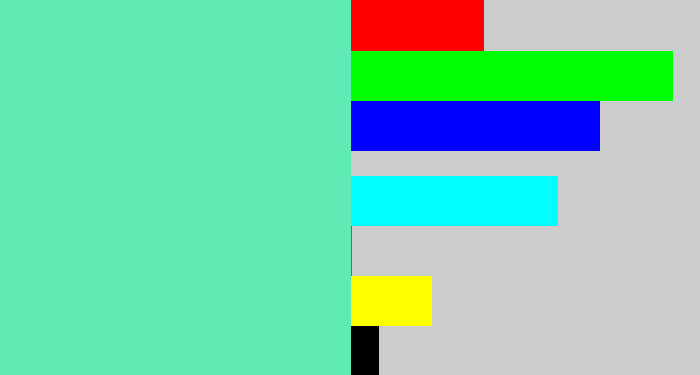 Hex color #60ebb5 - light greenish blue