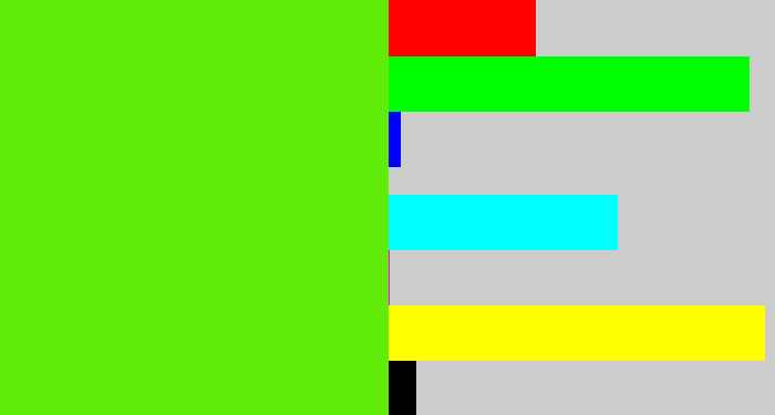 Hex color #60ec08 - bright lime green