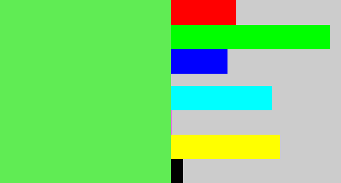Hex color #60ec54 - lightish green