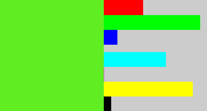 Hex color #60ee22 - toxic green