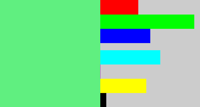 Hex color #60ef80 - lightgreen