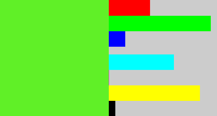 Hex color #60f027 - toxic green