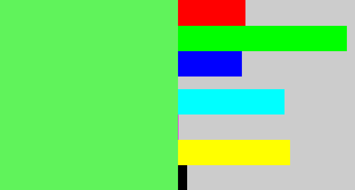 Hex color #60f35b - light bright green