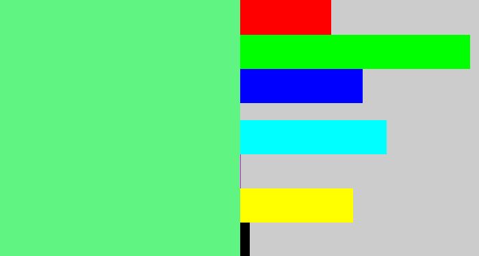 Hex color #60f583 - lightgreen