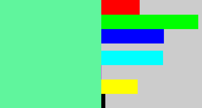 Hex color #60f59d - light green blue