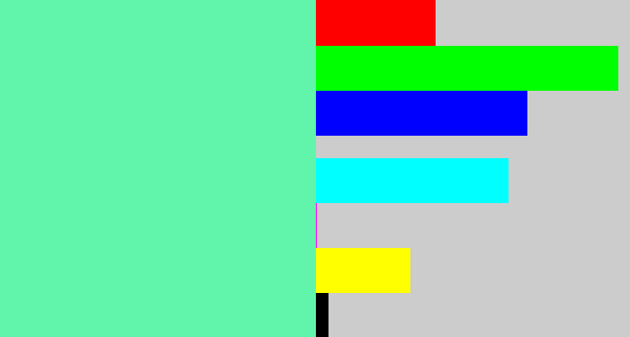 Hex color #60f5ab - light greenish blue