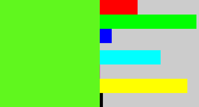 Hex color #60f71e - bright lime green