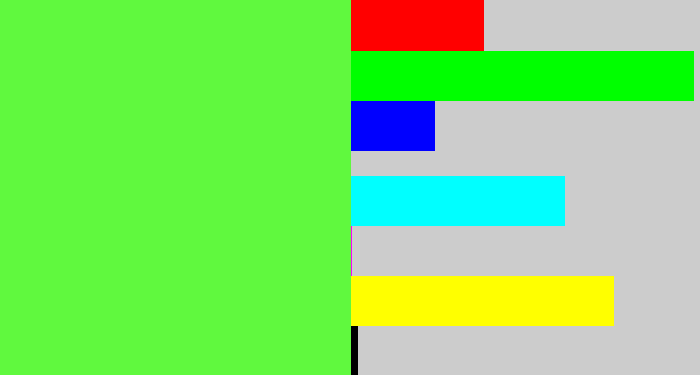 Hex color #60f93e - light neon green
