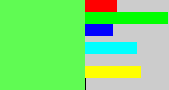 Hex color #60fb53 - light bright green