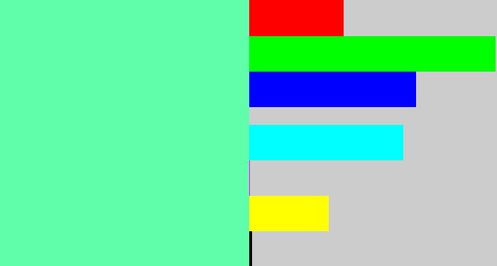 Hex color #60fdab - light greenish blue