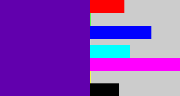 Hex color #6100ad - violet blue