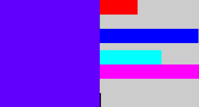 Hex color #6100fc - blue/purple