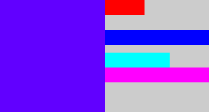 Hex color #6100ff - blue/purple