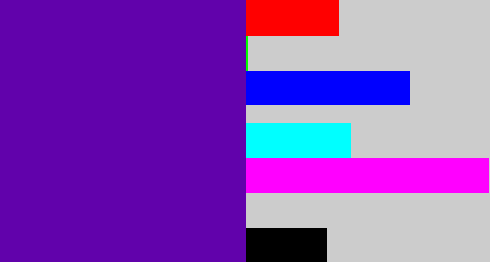 Hex color #6102ab - violet blue