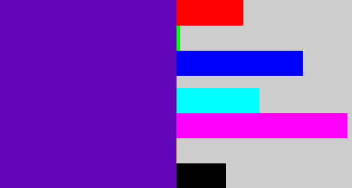 Hex color #6106b7 - violet blue