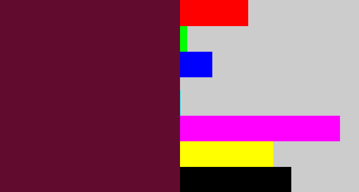 Hex color #610b2f - burgundy