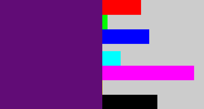 Hex color #610c76 - darkish purple