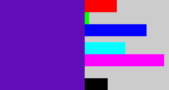 Hex color #610cb9 - violet blue