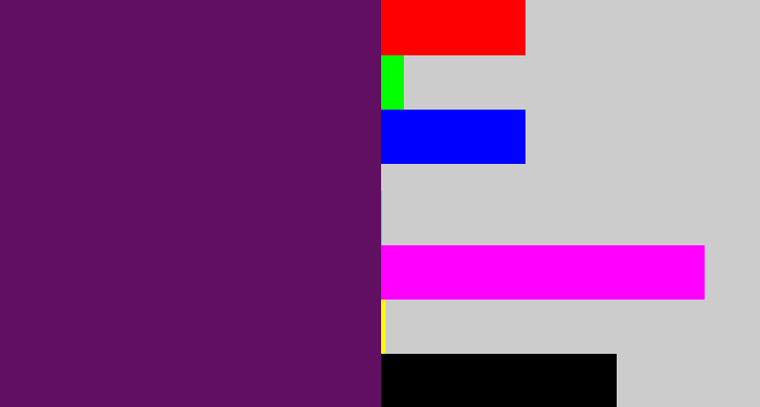 Hex color #610f60 - grape purple