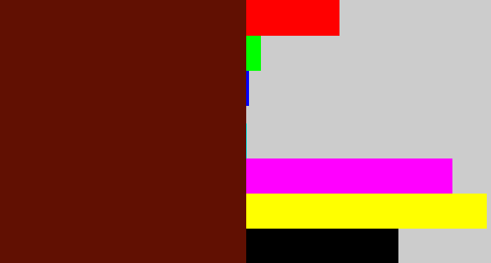 Hex color #611002 - reddy brown