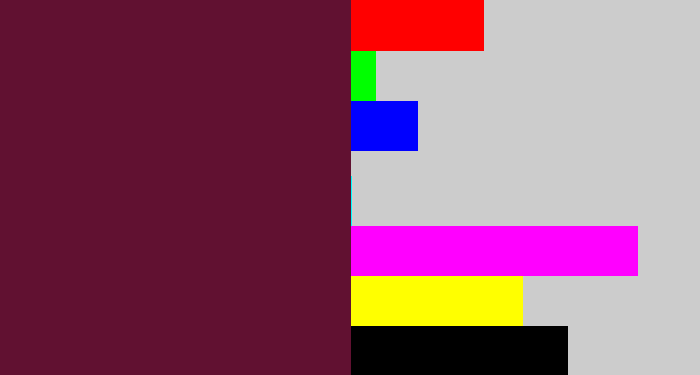 Hex color #611131 - plum
