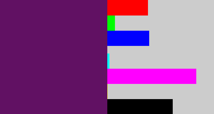 Hex color #611163 - grape purple