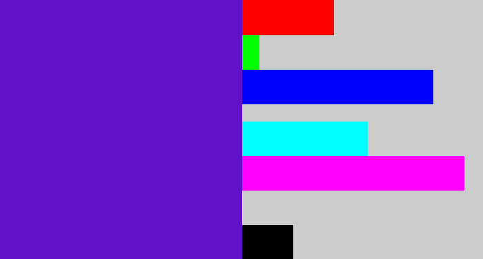 Hex color #6111ca - violet blue